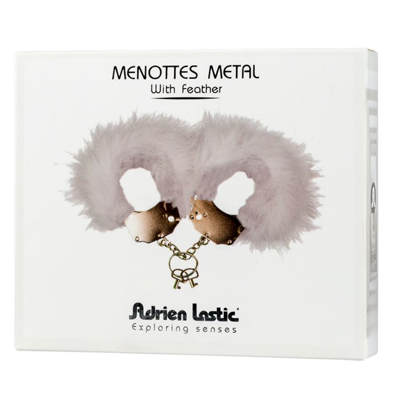 ADRIEN LASTIC HANDSCHELLEN AUS METALL MIT WEISSEN FEDERN