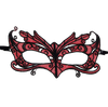 QUEEN LINGERIE - SPITZENMASKE MIT ROTEN DETAILS