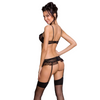 PASSION - WOMAN LOVELIA DREITEILIGES SET SCHWARZ S/M