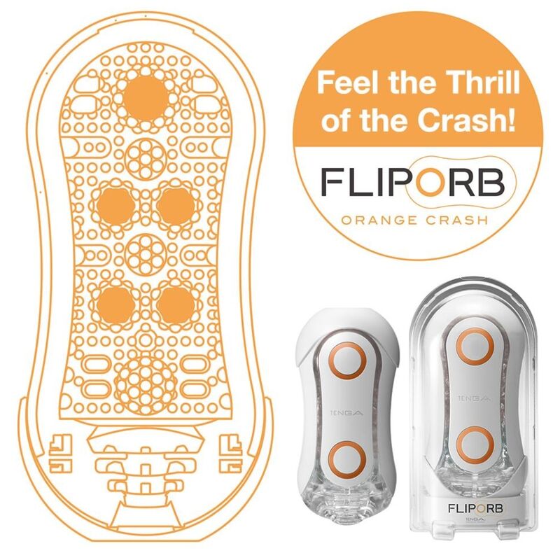 TENGA - FLIP ORB STRONG CRASH MASTURBATOR WEISS UND ORANGE