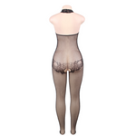 QUEEN LINGERIE - BODYSTOCKING MIT ÖFFNUNG UND BLUMENSPITZE S/L