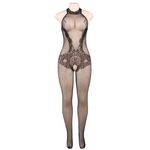 QUEEN LINGERIE - BODYSTOCKING MIT ÖFFNUNG UND BLUMENSPITZE S/L