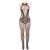 QUEEN LINGERIE - BODYSTOCKING MIT ÖFFNUNG UND BLUMENSPITZE S/L