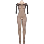 QUEEN LINGERIE - LANGARM-BODYSTOCKING MIT DIAMANTEN S/L
