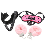 OHMAMA FETISH - BONDAGE-SET AUS HANDSCHELLEN, PEITSCHE UND MASKE