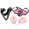 OHMAMA FETISH - BONDAGE-SET AUS HANDSCHELLEN, PEITSCHE UND MASKE