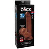 KING COCK - PLUS 3D DILDO SWINGING BALLS 24.5 CM BRAUN