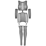 LEG AVENUE - GARTER-KLEID MIT HANDSCHUHEN, EINE GRÖSSE