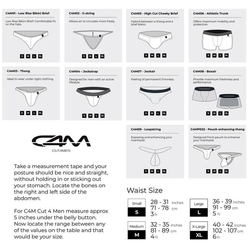 CUT4MEN - CHEEKY BRIEF SILVER L.