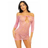 LEG AVENUE - HEART NET MINIKLEID EINE GRÖSSE - ROT