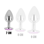 OHMAMA - ANALPLUG MIT VIOLETTEM KRISTALL 7 CM