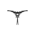 OBSESSIVE - CELIA NOIR OUVERT THONG XS/S