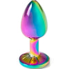 SECRETPLAY - BUTT PLUG AUS METALL REGENBOGEN, KLEINE GRÖSSE 7 CM