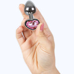SECRETPLAY - BUTT PLUG AUS METALL FUCHSIA HERZ KLEINE GRÖSSE 7 CM