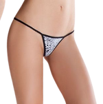 PASSION - EROTISCHE LINIE WEISSER THONG, EINE GRÖSSE, TIERDRUCK