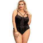 QUEEN LINGERIE - SCHWARZER SPITZEN-TEDDY S/M