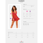 OBSESSIVE - LACELOVE BABYDOLL & THONG ROT XS/S