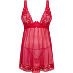 OBSESSIVE - LACELOVE BABYDOLL & THONG ROT XS/S