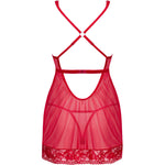 OBSESSIVE - LACELOVE BABYDOLL & THONG ROT XS/S