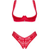 OBSESSIVE - LACELOVE SET ZWEITEILIG CUPLESS ROT XS/S