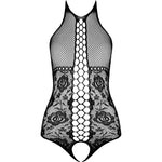 PASSION - BS094 SCHWARZER BODYSTOCKING, EINE GRÖSSE