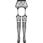 PASSION - S030 STRUMPFHOSE MIT SCHWARZEM GARTER, EINE GRÖSSE