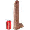 KING COCK - REALISTISCHER PENIS MIT KUGELN 34.2 CM KARAMELL