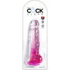 KING COCK - CLEAR REALISTISCHER PENIS MIT KUGELN 16.5 CM ROSA