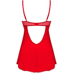 OBSESSIVE - INGRIDIA CHEMISE & TANGA ROT XS/S