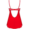 OBSESSIVE - INGRIDIA CHEMISE & TANGA ROT XS/S