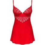 OBSESSIVE - INGRIDIA CHEMISE & TANGA ROT XS/S