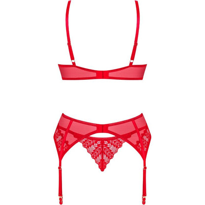 OBSESSIVE - INGRIDIA-SET, ZWEITEILIG, OHNE UMHÜLLUNG, ROT XL/XXL