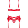 OBSESSIVE - INGRIDIA-SET, ZWEITEILIG, OHNE UMHÜLLUNG, ROT XL/XXL