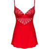 OBSESSIVE - INGRIDIA CHEMISE & TANGA ROT XS/S