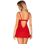 OBSESSIVE - INGRIDIA CHEMISE & TANGA ROT XL/XXL