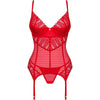 OBSESSIVE - INGRIDIA KORSETT & TANGA ROT XS/S