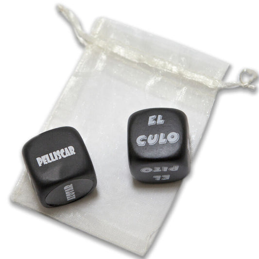 DIABLO PICANTE - SPIELTASCHE MIT SADO-WÜRFEL 3 MM x 3 MM + KÖRPERTEILE-WÜRFEL