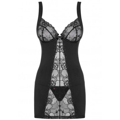 OBSESSIVE - HEARTINE CHEMISE & TANGA SCHWARZ S/M