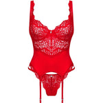 OBSESSIVE - AMOR CHERRIS KORSETT & TANGA L/XL