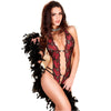 CHILIROSE - CR 3635 BODYSUIT BLUMEN OBERTEIL ROT S/M