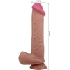 PRETTY LOVE - SLIDING SKIN SERIES REALISTISCHER DILDO MIT SLIDING SKIN SAUGNAPF BRAUN 26 CM