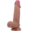 PRETTY LOVE - SLIDING SKIN SERIES REALISTISCHER DILDO MIT SCHIEBENDEM BRAUNEN HAUTSAUGNAPF 19,4 CM