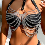 SUBBLIME - BRUSTHARNESS MIT GROSSEN RINGKETTEN EINE GRÖSSE