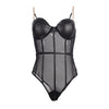 SUBBLIME - SCHWARZER BODY MIT KETTEN-HOSENTRGERN S/M