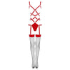 LIVCO CORSETTI FASHION - THIARA LC 20213 SET BODY + STRÜMPFE ROT S/M