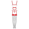 LIVCO CORSETTI FASHION - THIARA LC 20213 SET BODY + STRÜMPFE ROT S/M