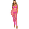 LEG AVENUE - LANGES NETZKLEID PINK EINE GRÖSSE