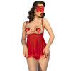 CHILIROSE - CR 4715 BABYDOLL SET VIERTEILIG SCHWARZ S