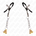 KINK - GOLDENE NIPPELKLEMMEN MIT GLOCKENANHÄNGER 6 CM