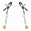 KINK - GOLDENE NIPPELKLEMMEN MIT GLOCKENANHÄNGER 6 CM